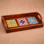 HOB Wooden Ceramic 3 Tile Fitted Tray