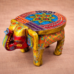 HOB Wooden Elephant Stool (8 x 10 x 8 Inch)
