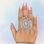 Gleaming Silver Color American Diamond Ring Offering A Sleek Modern Touch For Any Event