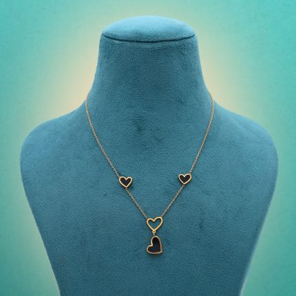 Black Color Stainless Steel Anti Tarnish Necklace Featuring Premium Polish And Durability