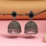 Classic Black Color Oxidised Earrings Perfect For Womenu2019S Daily Wear, Festivals, And Bridal Styling - Black
