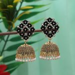 Stylish Black Color Oxidised Earrings Designed For Brides, Traditional Outfits, And Festive Fashion Jewelry - Black - Image 2