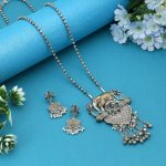 Multi Color Dual Tone Oxidised Necklace Set Featuring Vibrant Designs For Festive Traditional Styling - Image 3