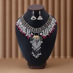 Rani & Green Color Dual Tone Oxidised Necklace Set Offering Regal Tones With Ornate Craftsmanship