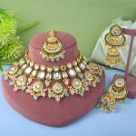 Regal Purple Color Kundan Necklace Set For Wedding Celebrations - Image 3