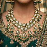 Elegant Green Color Kundan Necklace Set For Traditional Outfits - Image 4