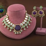 Gorgeous Purple Color Kundan Necklace Set with Premium Traditional Indian Craftsmanship