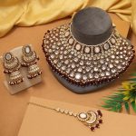 Royal Maroon Color Kundan Necklace Set Perfect For Brides And Festive Jewellery Looks