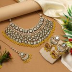 Bright Yellow Color Kundan Necklace Set With Traditional Wedding Jewellery For Women - Image 3