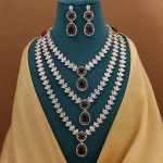 Stylish Maroon Color Kundan Necklace Set With Matching Earrings For Festivals And Weddings