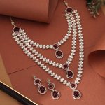 Stylish Maroon Color Kundan Necklace Set With Matching Earrings For Festivals And Weddings - Image 3