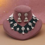 Green Color Kundan Necklace Set Designed For Traditional Wedding Functions