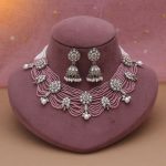 Pink Color Kundan Necklace Set Crafted For Elegant Cultural Celebrations