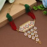 Multi Color Choker Rajputi Jewellery Rani Haar Designed For Royal Wedding Styling - Image 3