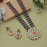 Rani & Green Color Rajputi Jewellery Rani Haar With Bridal Elegance - Image 3