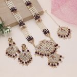 Maroon Color Rajputi Jewellery Rani Haar With Rich Cultural Finish - Image 3