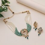 Green Color Choker Rajputi Jewellery Rani Haar With Traditional Elegance - Image 3