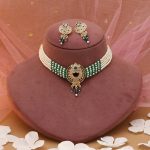 Green Color Choker Rajputi Jewellery Rani Haar With Traditional Elegance