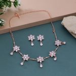 Stunning White Color Stone Necklace Set With Elegant Bridal Appeal - Image 3