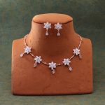 Stunning White Color Stone Necklace Set With Elegant Bridal Appeal