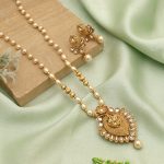 Gold Color Matte Gold Necklace Set Crafted For Luxurious Ethnic Fashion Lovers - Image 3