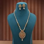 Gold Color Matte Gold Necklace Set Crafted For Luxurious Ethnic Fashion Lovers