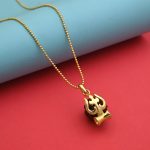 Elegant Gold Color Trishul Shiva Inspired Rudraksha Mala Chain Necklace - Image 2