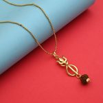 Premium Gold Color Rudraksha Mala Chain Necklace With Lord Shiva Trishul - Image 2