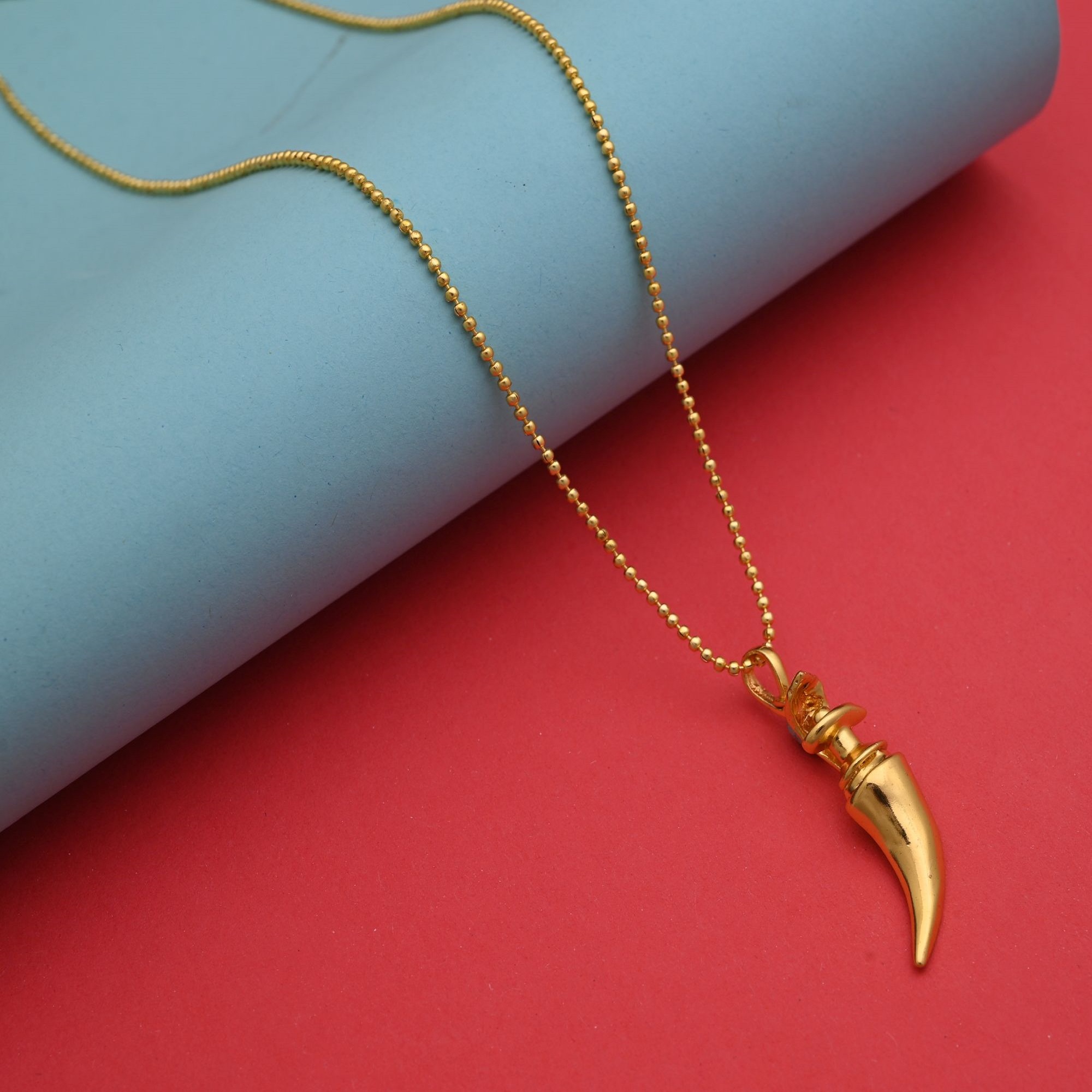 HOB Classic Gold Color Religious Rudraksha Mala Chain Necklace For Daily Wear Classic Gold Color Religious Rudraksha Mala Chain Necklace For Daily Wear - Image 1