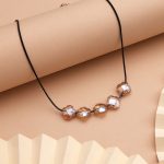 Modern Brown Color Fashion Necklace With Layered Chain Design For Elegant Looks