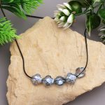 Elegant Light Grey Color Fashion Necklace With Subtle Sparkle For Evening Parties - Image 2