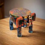 HOB Wooden Elephant Stool (8 x 10 x 8 Inch)