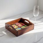HOB Wooden 4 tile fitted tray (8 x 8 Inch) - Image 2